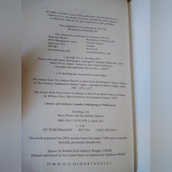 Harry Potter books 6&7 Hardcover First canadian print - Picture 2 of 4